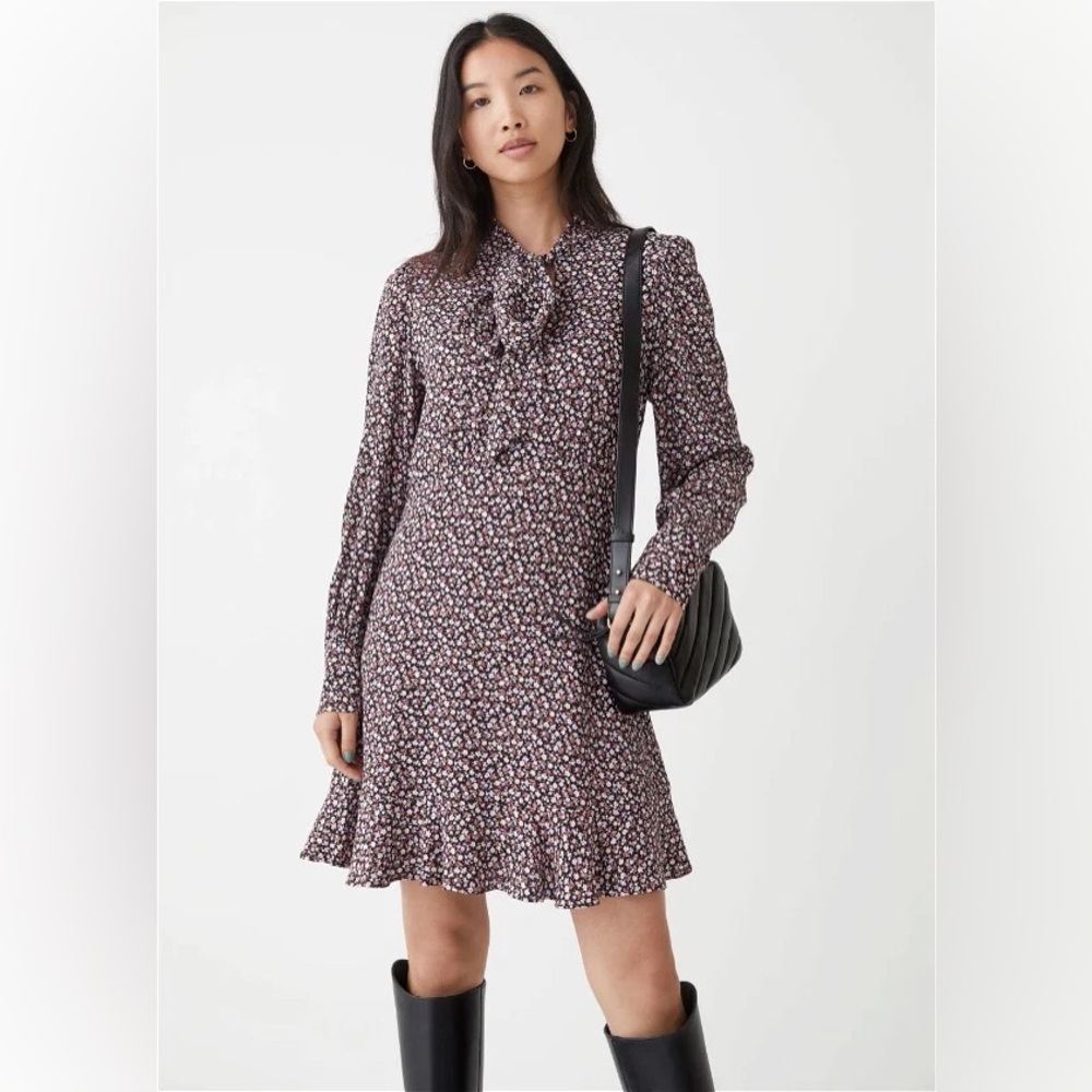 NWOT Paris Atelier & Other Stories Necktie Mini Dress Size 6